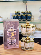 12 Pcs Rotating Spice Jar Set with Golden Lid | Kitchen Masala & Spice Organizer Carousel - My Store 2