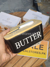 6.5" Ceramic Butter Dish with Bamboo Lid & Knife – Black & White - My Store 2