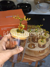 7 Pcs Premium Wooden Deer Handle Rotating Spice & Storage Jar Set - My Store 2