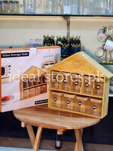 9 Pcs Premium Bamboo Wood Home Decor Storage Jar Set - My Store 2