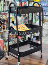 3 Layer Metal Storage Rack Trolley with Wheels – Multipurpose Kitchen & Home Organizer