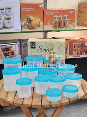 12-Piece Plastic Storage Container Set with Lids – Airtight Food & Kitchen Storage Jars