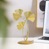 Elegant Golden Ginkgo Leaf Iron Art Decor - Handcrafted Welding, Unique Branch Connection Design for Home & Office Decoration, Versatile for Multiple Room Types - My Store 2