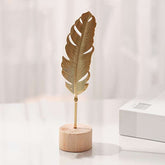 Golden Feather Decor on Wooden Base - My Store 2