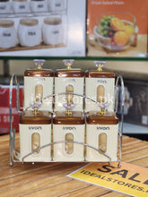 LIVON 6 Pcs Small Acrylic Storage Jars with Metal Stand – Spice & Kitchen Organizer - My Store 2