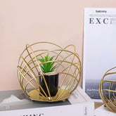 Metal Port Stand with Cactus Plant-Metallic home decor - My Store 2