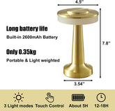 Premium Gold Cordless LED Table Lamp – Rechargeable Brass Finish Touch Lamp with 3 Brightness Levels - My Store 2