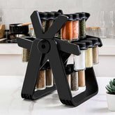 Rotating Spice Rack with 18 Glass Spice Jars IDEALSTORES