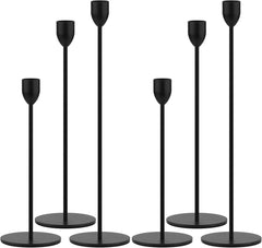 Black Taper Candle Holder - 3PCS Candlestick Holders, Candlesticks Centerpiece Wedding Table Decor, Fit Pillar 3/4" Thick Tapered & Led Candles - IDEALSTORES