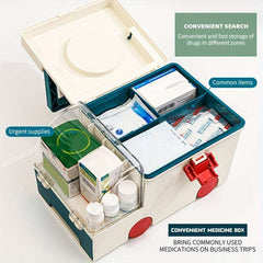 Compact First Aid Kit Organizer - Durable PP Storage Box for Home, Dorm & Outdoor Emergencies, Medicine Storage, Supplies