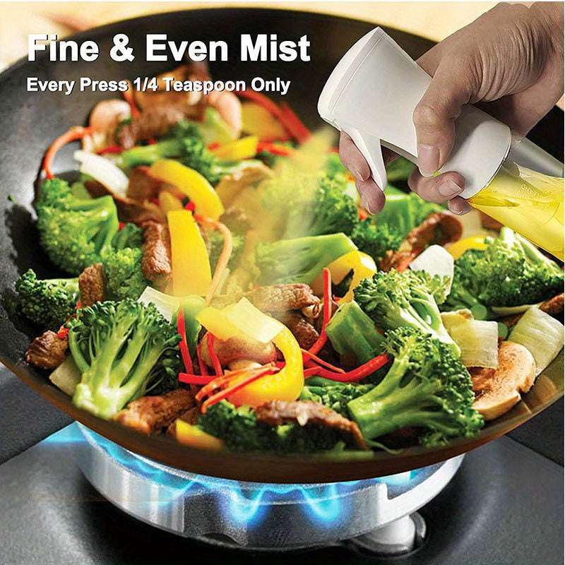 Versatile 300ml Oil Sprayer Bottle - Perfect for Cooking, BBQ, Baking & More - Transparent PET Olive Oil Dispenser with Easy-to-See Oil Level