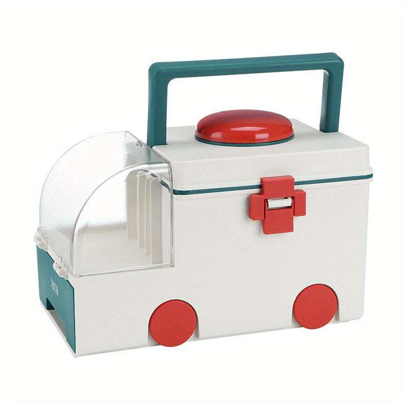 Compact First Aid Kit Organizer - Durable PP Storage Box for Home, Dorm & Outdoor Emergencies, Medicine Storage, Supplies - IDEALSTORES