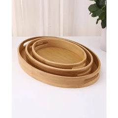 Premium Wooden Serving Tray Set – Elegant & Durable | Set of 3 for Kitchen & Home Use - IDEALSTORES