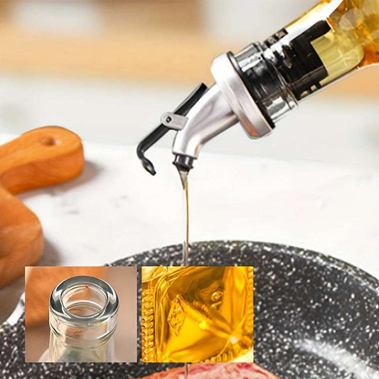 Premium Glass Oil Dispenser Bottle, Leak-Proof Olive Oil Container, Square Seasoning Bottle for Kitchen, BBQ, Camping, Picnic - PVC-Free, Hand Wash Only - IDEALSTORES