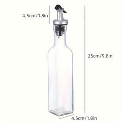 Premium Glass Oil Dispenser Bottle, Leak-Proof Olive Oil Container, Square Seasoning Bottle for Kitchen, BBQ, Camping, Picnic - PVC-Free, Hand Wash Only - IDEALSTORES