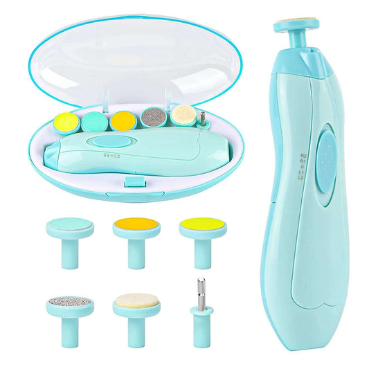 6 in 1 Baby Nail Trimmer Portable Electric Baby Manicure Pedicure Nail Clippers Infant Newborn Baby Nail Cutter with LED Light