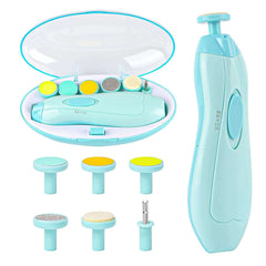 6 in 1 Baby Nail Trimmer Portable Electric Baby Manicure Pedicure Nail Clippers Infant Newborn Baby Nail Cutter with LED Light