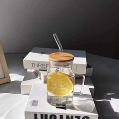 Square Glass Tumbler With Handle - IDEALSTORES