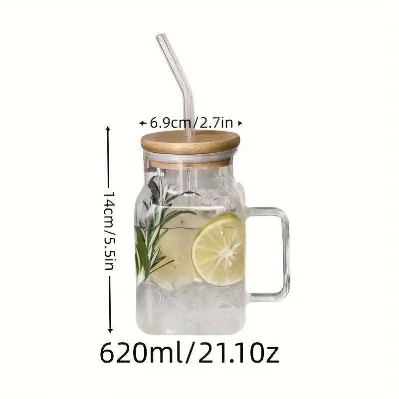 Square Glass Tumbler With Handle - IDEALSTORES