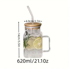 Square Glass Tumbler With Handle - IDEALSTORES