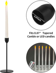 Black Taper Candle Holder - 3PCS Candlestick Holders, Candlesticks Centerpiece Wedding Table Decor, Fit Pillar 3/4" Thick Tapered & Led Candles - IDEALSTORES