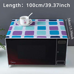 1pc Home Fabric Microwave Oven Cover with PVC Material, Non-Food Contact, Smoke Cover Towel with Tape Storage for Kitchen