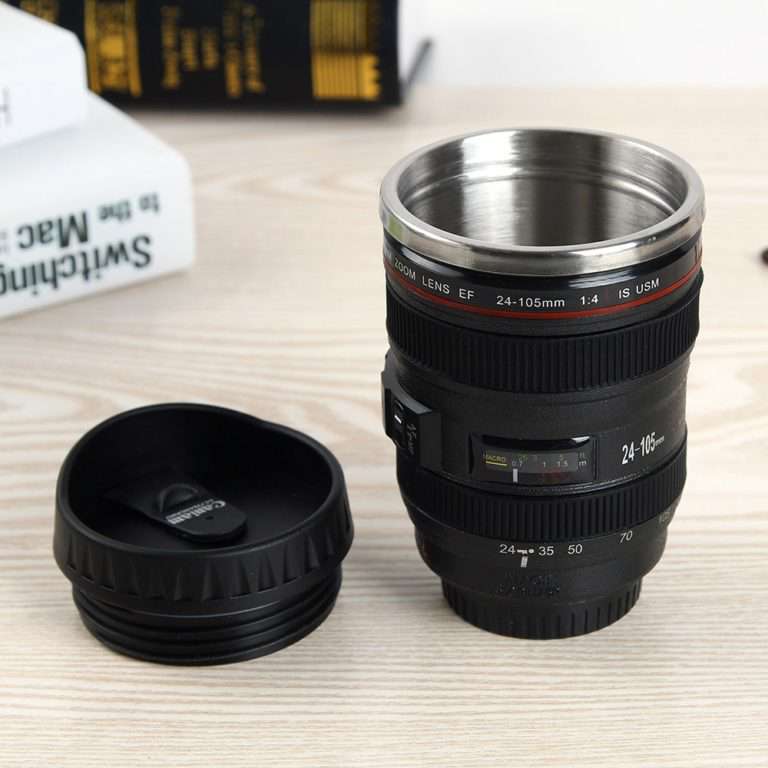 amera Lens Coffee Cup | Stainless Steel and ABS Plastic - IDEALSTORES
