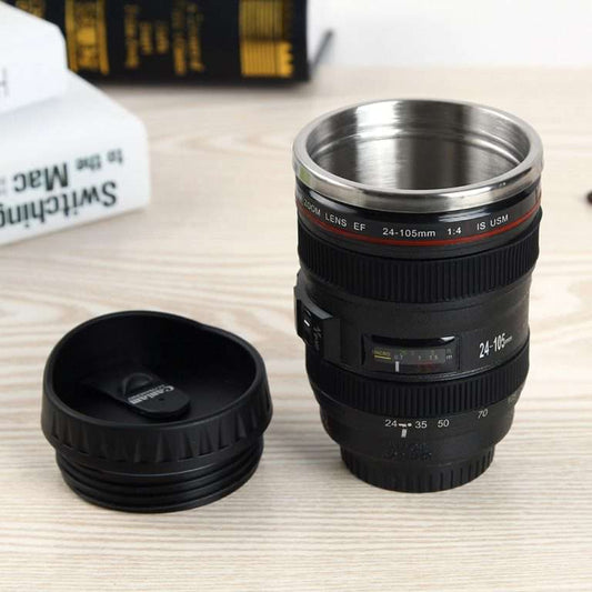 amera Lens Coffee Cup | Stainless Steel and ABS Plastic - IDEALSTORES