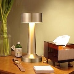 Royal Touch Sensor Table Lamp – Dual Gold Metal Design, Wireless & Portable Night Light with 3 Lighting Modes