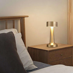 Royal Touch Sensor Table Lamp – Dual Gold Metal Design, Wireless & Portable Night Light with 3 Lighting Modes