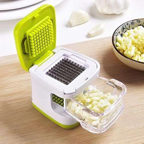 Garlic Grinder aid Press Box, ABS Plastic Stainless Steel Garlic Chopper Crusher Garlic Mincer Ginger Presser - IDEALSTORES