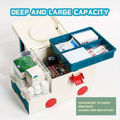 Compact First Aid Kit Organizer - Durable PP Storage Box for Home, Dorm & Outdoor Emergencies, Medicine Storage, Supplies