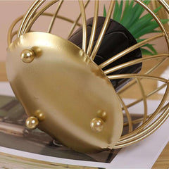 Metal Port Stand with Cactus Plant-Metallic home decor - IDEALSTORES