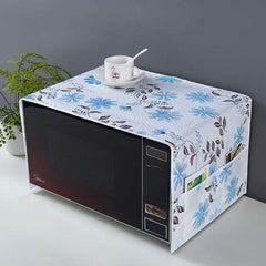 1pc Home Fabric Microwave Oven Cover with PVC Material, Non-Food Contact, Smoke Cover Towel with Tape Storage for Kitchen