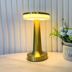 Premium Gold Cordless LED Table Lamp – Rechargeable Brass Finish Touch Lamp with 3 Brightness Levels