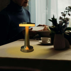 Premium Gold Cordless LED Table Lamp – Rechargeable Brass Finish Touch Lamp with 3 Brightness Levels