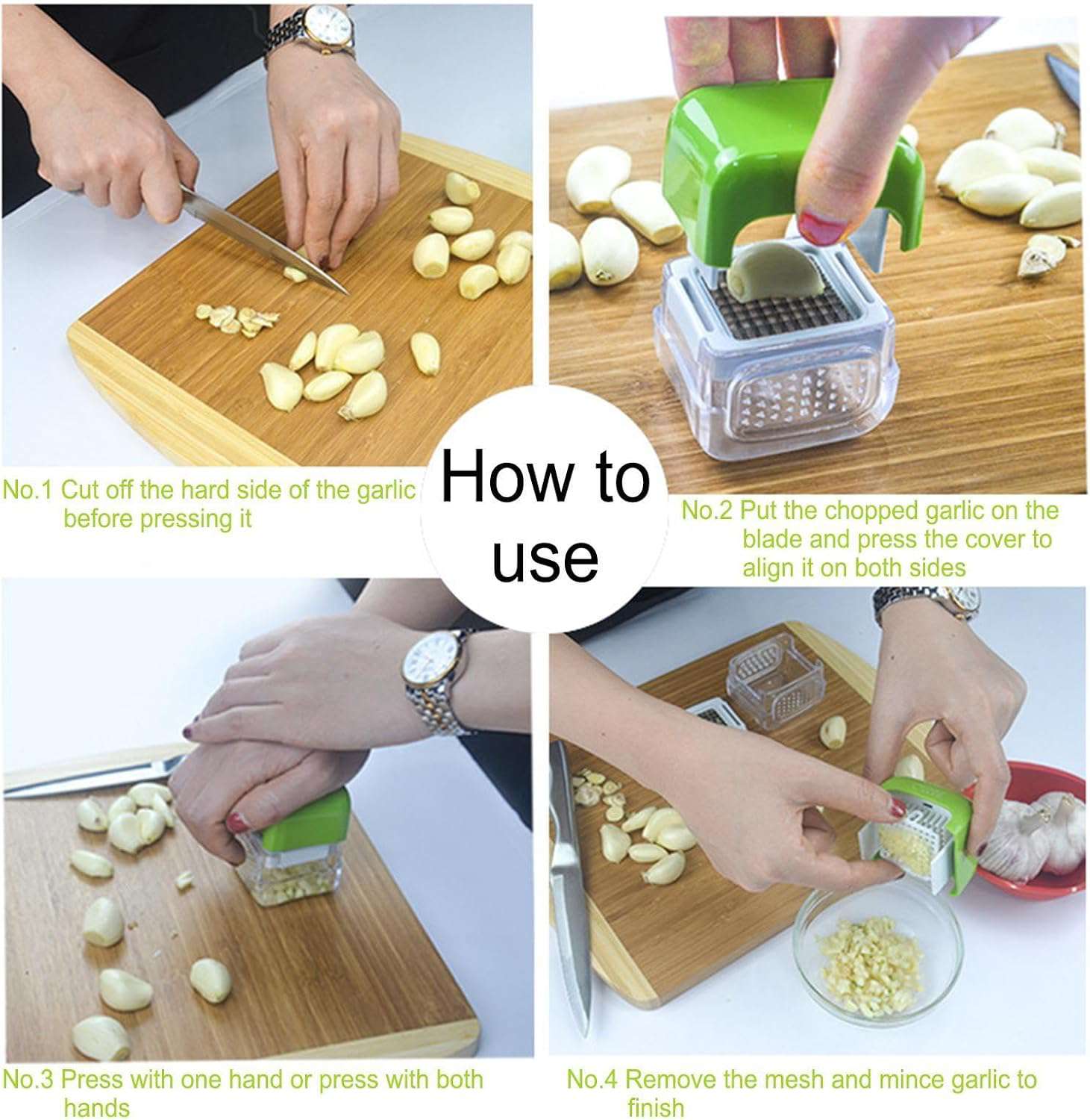 Garlic Grinder aid Press Box, ABS Plastic Stainless Steel Garlic Chopper Crusher Garlic Mincer Ginger Presser - IDEALSTORES