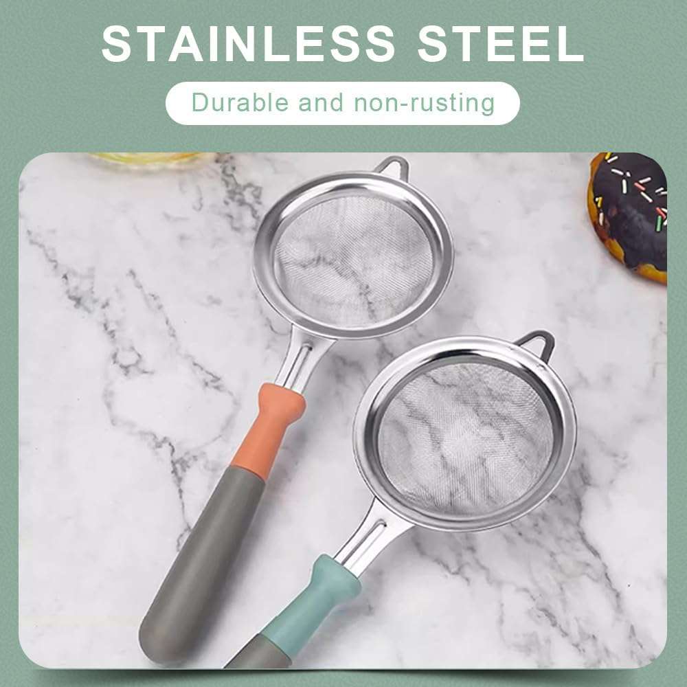 Stainless Steel Tea Strainer Plastic Handle - IDEALSTORES