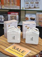 Ceramic Oil Dispenser Bottle with Handle & Cork Lid – Kitchen Oil Storage Jar