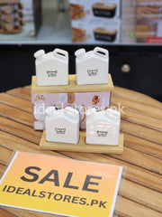 2-Piece Ceramic Salt & Pepper Shaker Set with Wooden Stand