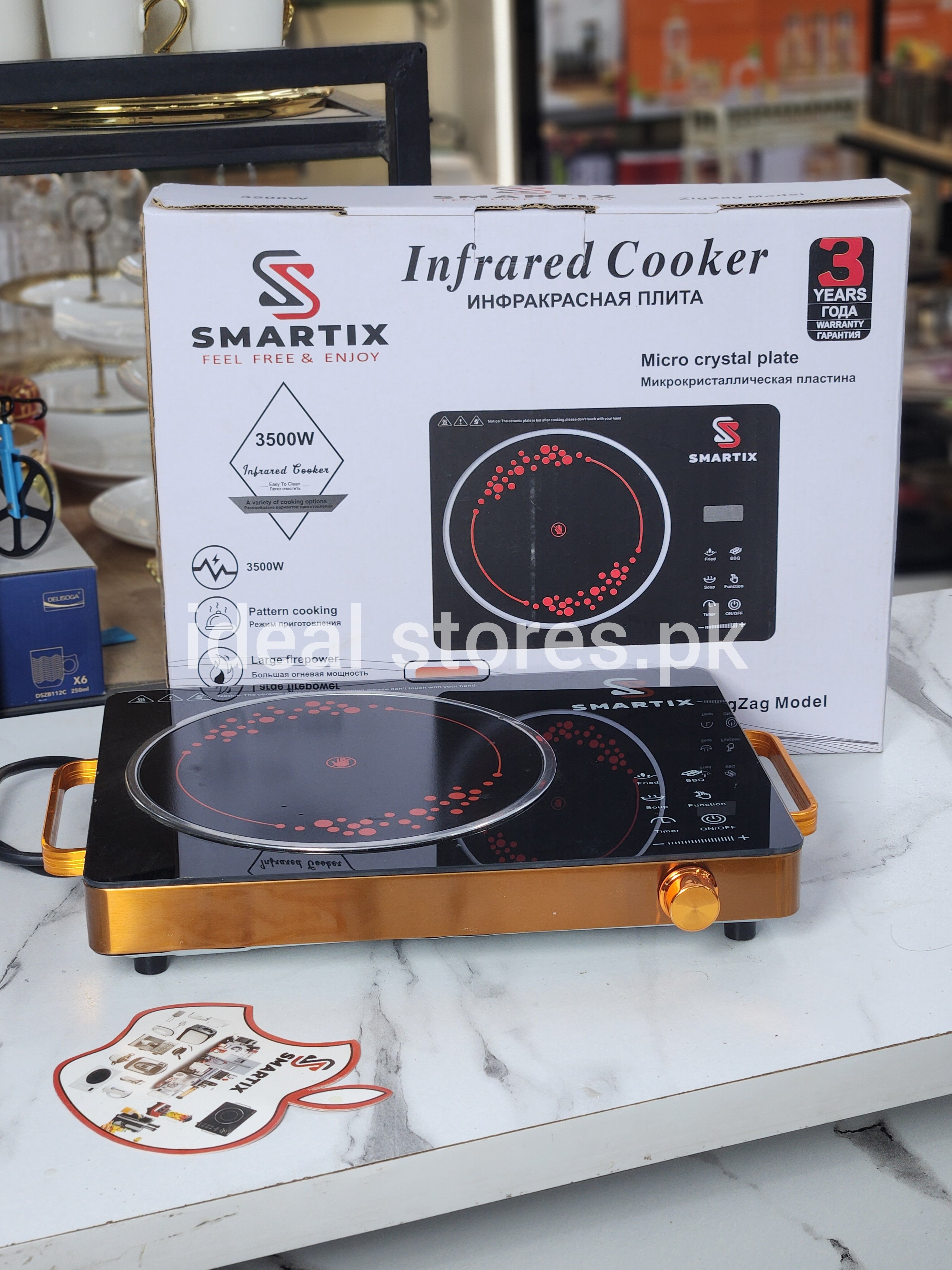 SMARTIX Infrared Cooker 3500W – Micro Crystal Glass Electric Cooktop