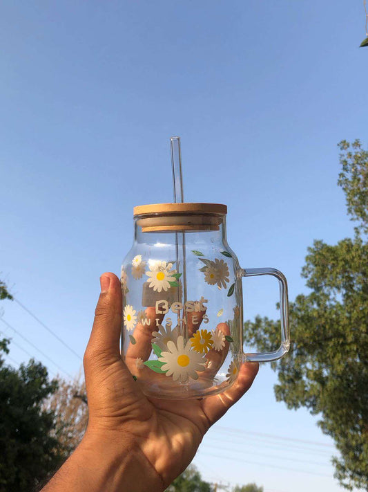 Blossom Big Timber jar with Lid straw
