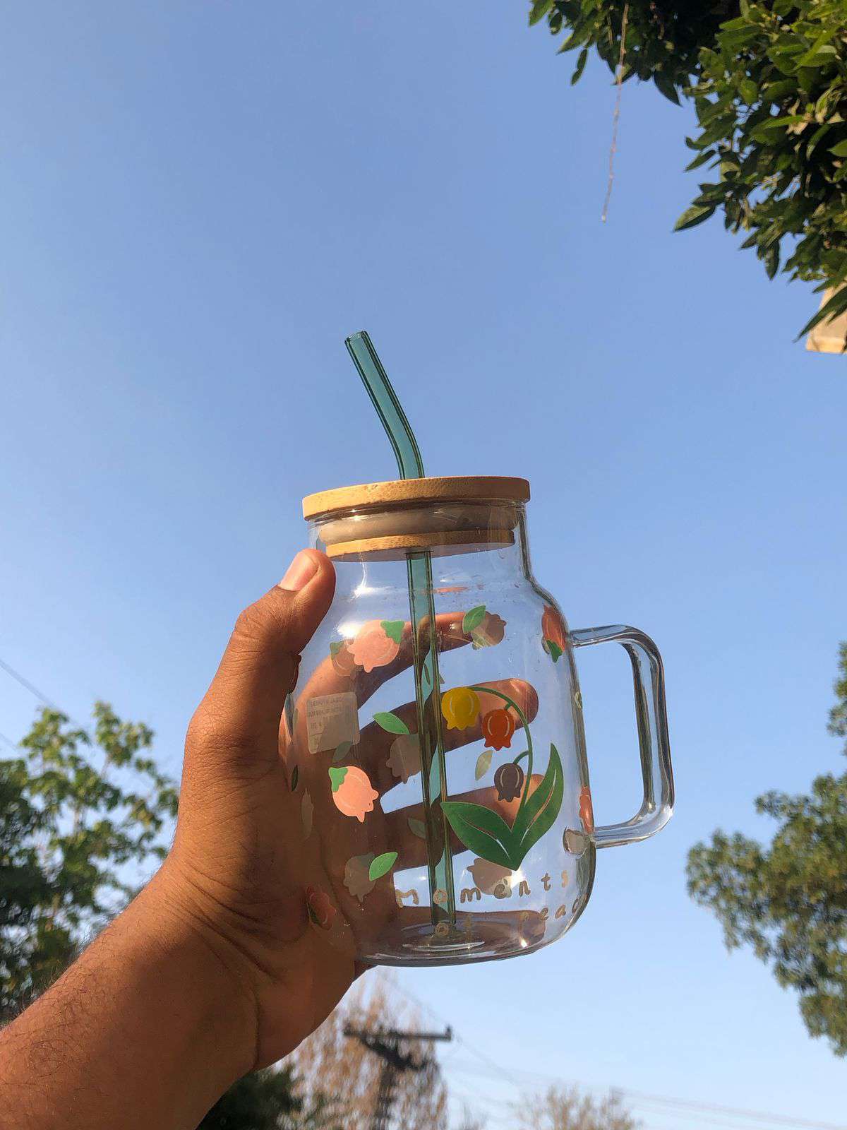 Blossom Big Timber Jar With Lid straw