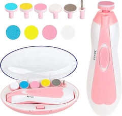 6 in 1 Baby Nail Trimmer Portable Electric Baby Manicure Pedicure Nail Clippers Infant Newborn Baby Nail Cutter with LED Light