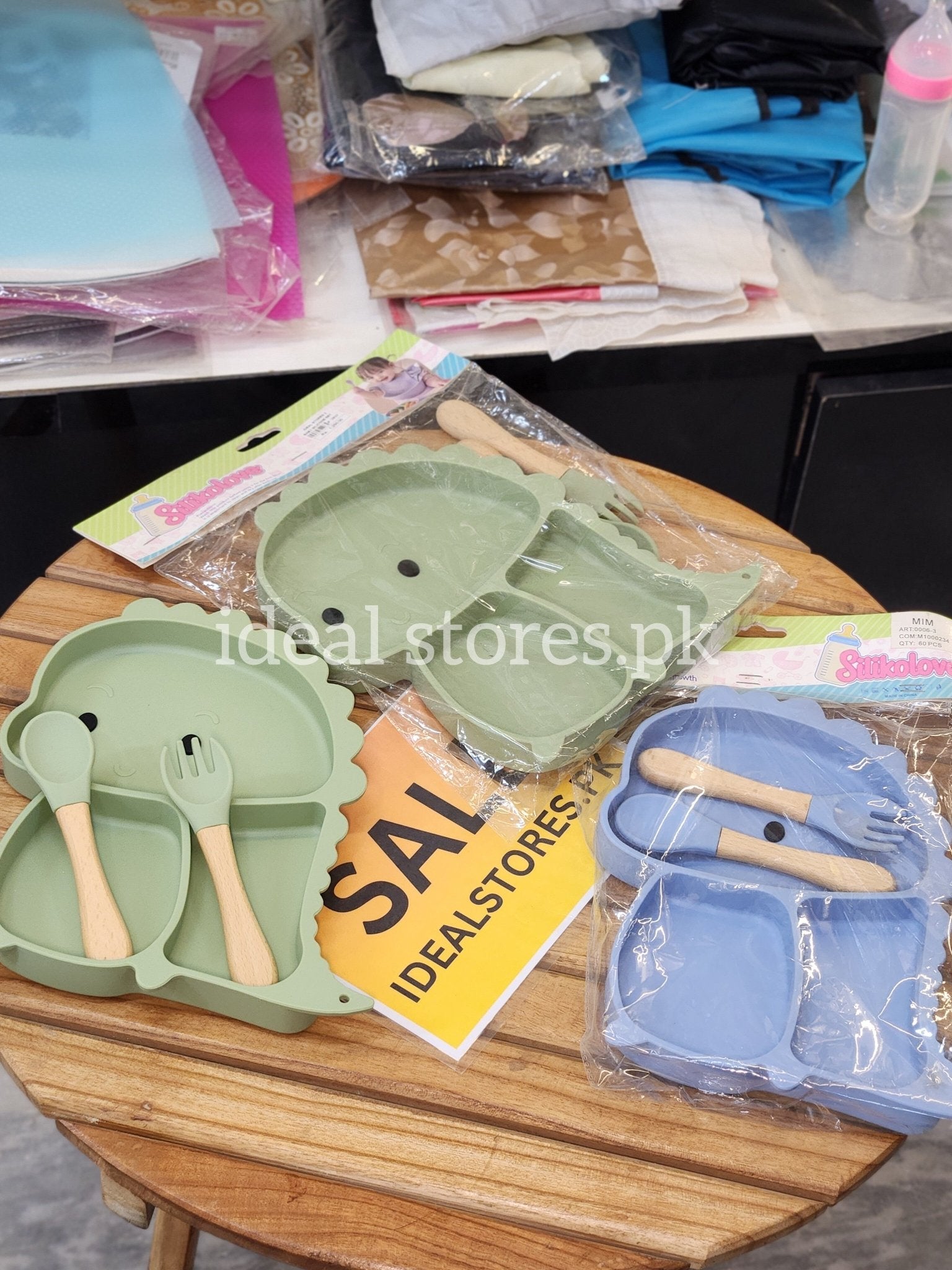 Baby Feeding Sitting Set – Silicone Suction Plate with Spoon & Fork | Divided Baby Feeding Tray | BPA-Free - My Store 2