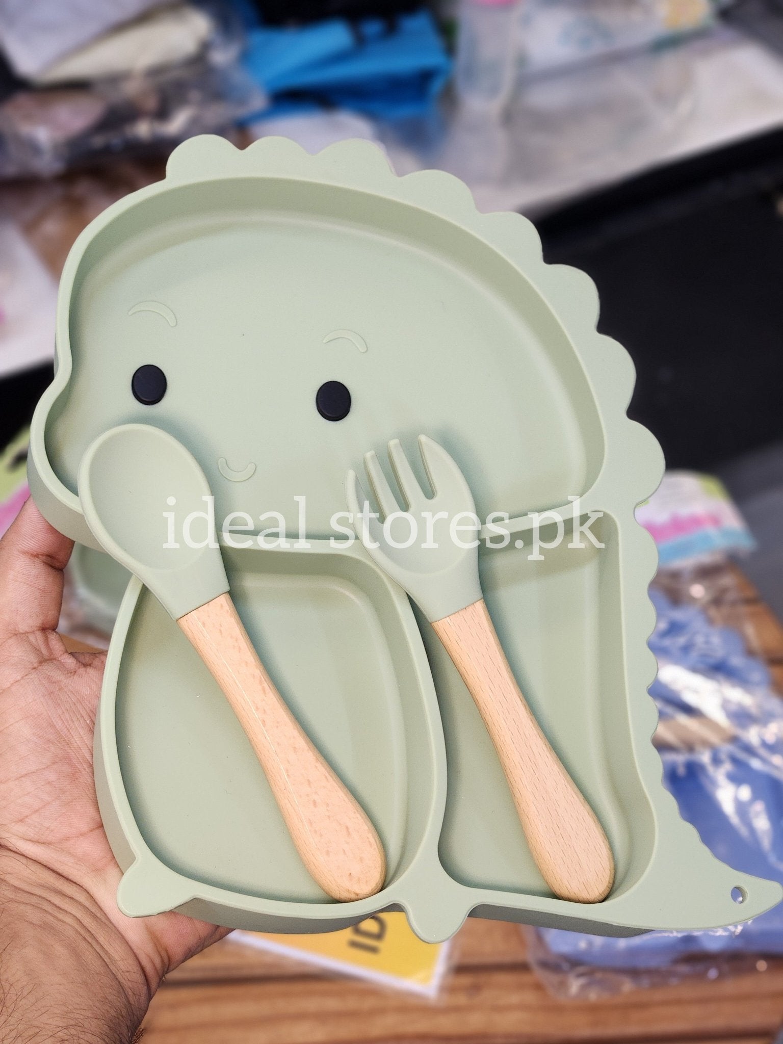 Baby Feeding Sitting Set – Silicone Suction Plate with Spoon & Fork | Divided Baby Feeding Tray | BPA-Free - My Store 2