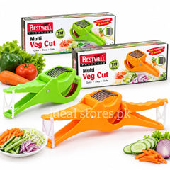 Bestwell Multi-Purpose Vegetable Cutter & Slicer – Manual Vegetable Chopper with Sharp Stainless Steel Blades - My Store 2