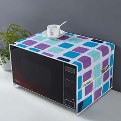 1pc Home Fabric Microwave Oven Cover with PVC Material, Non-Food Contact, Smoke Cover Towel with Tape Storage for Kitchen