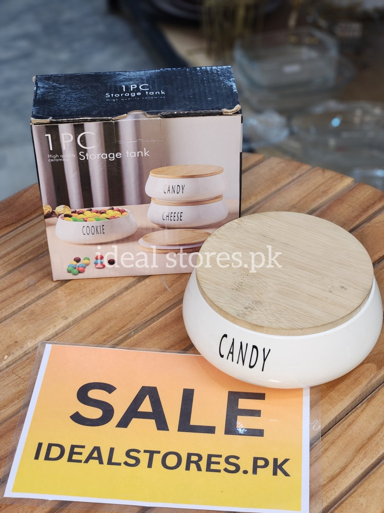 Ceramic Candy Storage Jar with Bamboo Lid - My Store 2