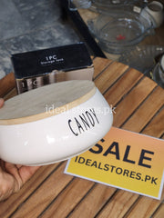 Ceramic Candy Storage Jar with Bamboo Lid - My Store 2